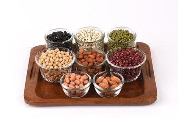 Types of beans, grains, medicinal and clean food for healthy.