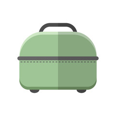Travel bag. Carry on baggage. Flat color icon, object, isolated