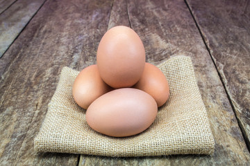 eggs on a old wooden background