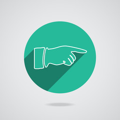 Hand finger icon. Button for web. Vector