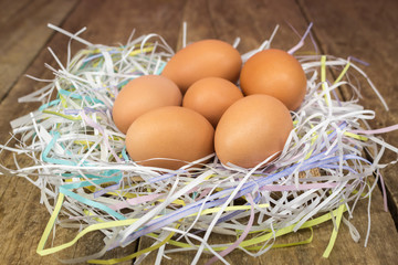 eggs on a old wooden background