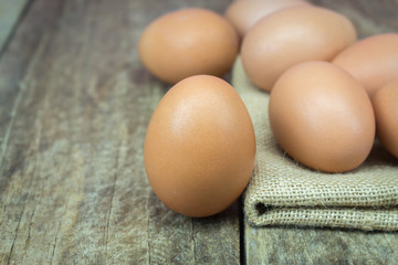 eggs on a old wooden background