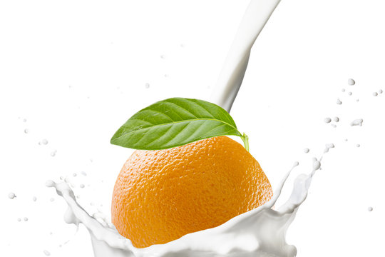 Orange With Milk Splash
