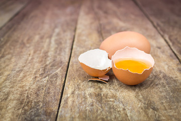 eggs on a old wooden background