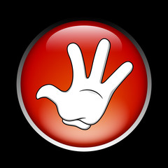 Cartoon stop hand on button