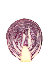 Red cabbage isolated on a white