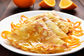 Crepes Suzette, close up view