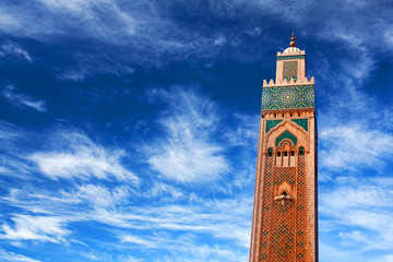 Famous Hassan II Mosque in Casablanca, Morocco