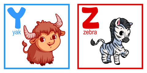 An alphabet with cute animals