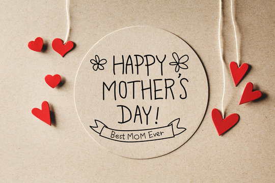 Happy Mothers Day message with small hearts