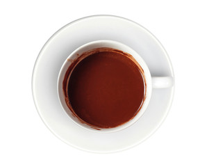 Hot chocolate isolated on white background