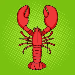 Crédence de cuisine en verre imprimé Pop Art Lobster pop art style vector