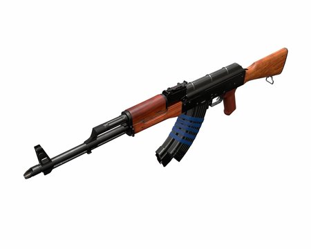 akm assault rifle 3d illustration