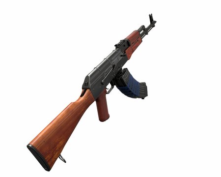 akm assault rifle 3d illustration