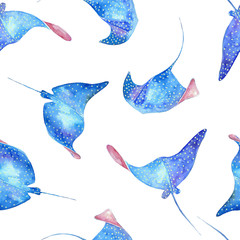 Devil fish. Watercolor illustration © librebird