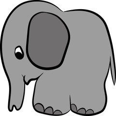 Gray painted elephant.
