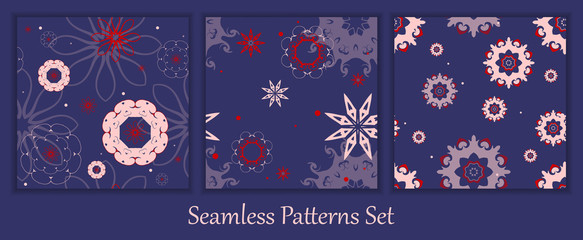 vector seamless patterns set