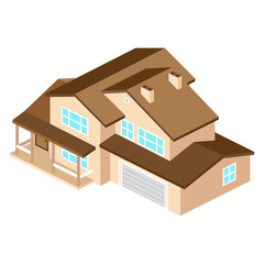 Iisometric suburban american house. For web design and applicati