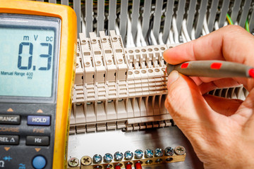 close up control panel assembly with wire and terminal box, meas