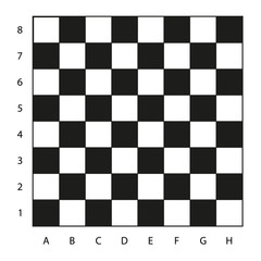 Chessboard with coordinates illustration, ready for the game