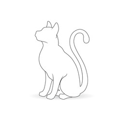 Stylized white silhouette of a cat.