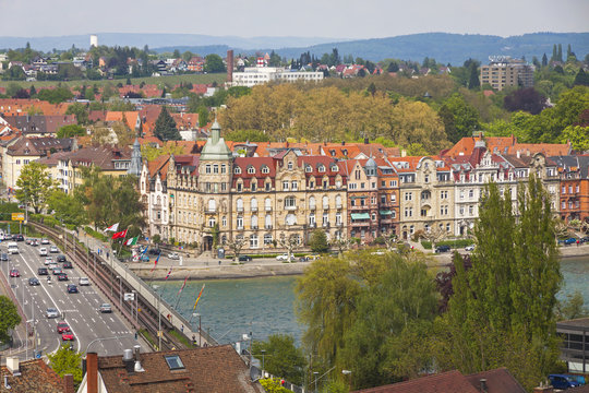Aerial view of Konstanz city, Germany