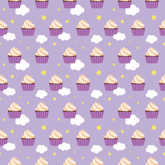 Seamless Sweet Cupcakes Pattern