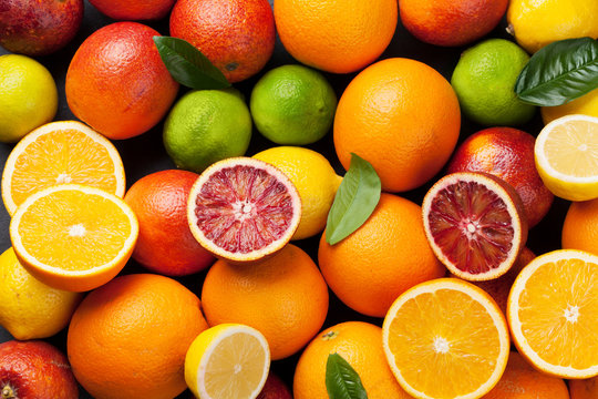 Fresh citruses. Orange, lemon, lime