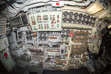 submarine control room interior view