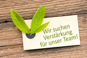 Wir suchen Verstärkung