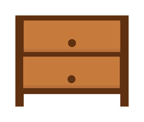 Nightstand bedside table household furniture and interior design bedroom flat vector.
