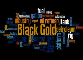 Black Gold, word cloud concept 2