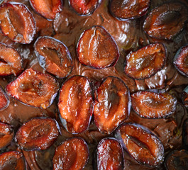 Baked plums texture