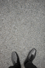 Fototapeta na wymiar Black shoes standing on the floor