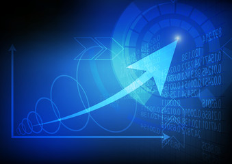 Vector : Graph with goal on business background