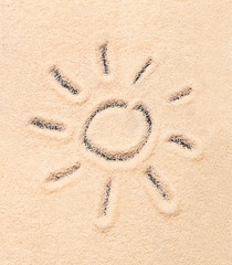 Sun drawn on sand