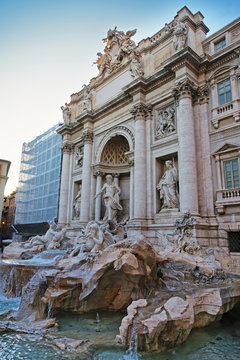 Part of Trevi Fountain in Rome in Italy