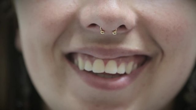 19 Years Old Girl With Septum Piercing Smile