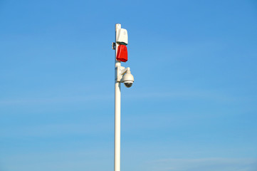 security camera and alarm siren