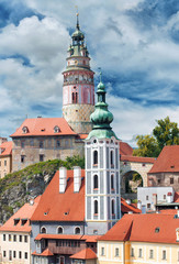 Fototapeta premium Historical city center of Czech Krumlov in Czech republic
