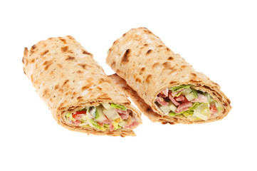Brown bread sandwich wraps
