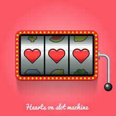 Fototapeta premium Hearts on slot machine