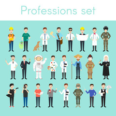 Vector set of different colorful man professions. 