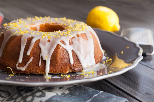 Homemade Lemon Cake With Icing