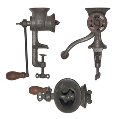 Fototapeta premium vintage meat grinder isolated on white
