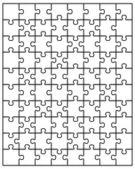 Vector illustration of white puzzle, separate parts