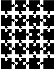 Vector illustration of black puzzle, separate parts