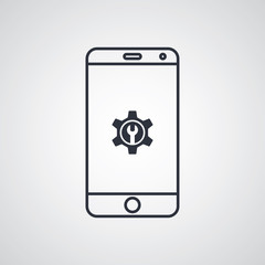 mobile phone cog setting icon theme