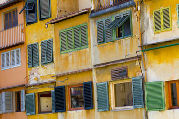 Windows in Ponte Vecchio, Florence, Italy
