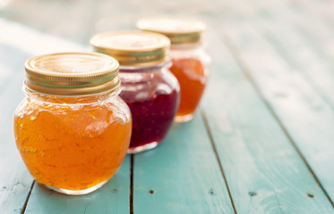 Jars full of homemade jam